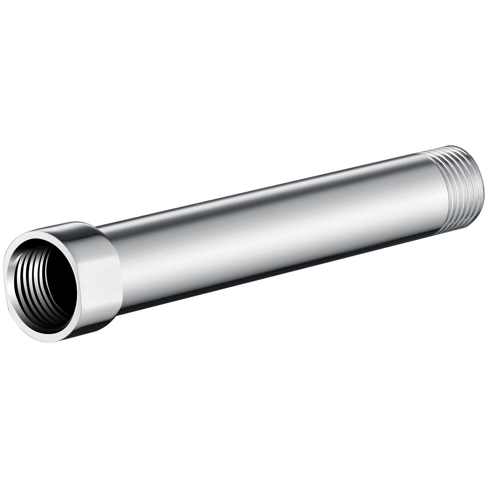 BRIGHT SHOWERS 6 Inch Shower Arm Extender - Adjustable Chrome Pipe Extension for Rain & Handheld Shower Heads | Perfect for Bathroom Renovation & Accessibility Needs