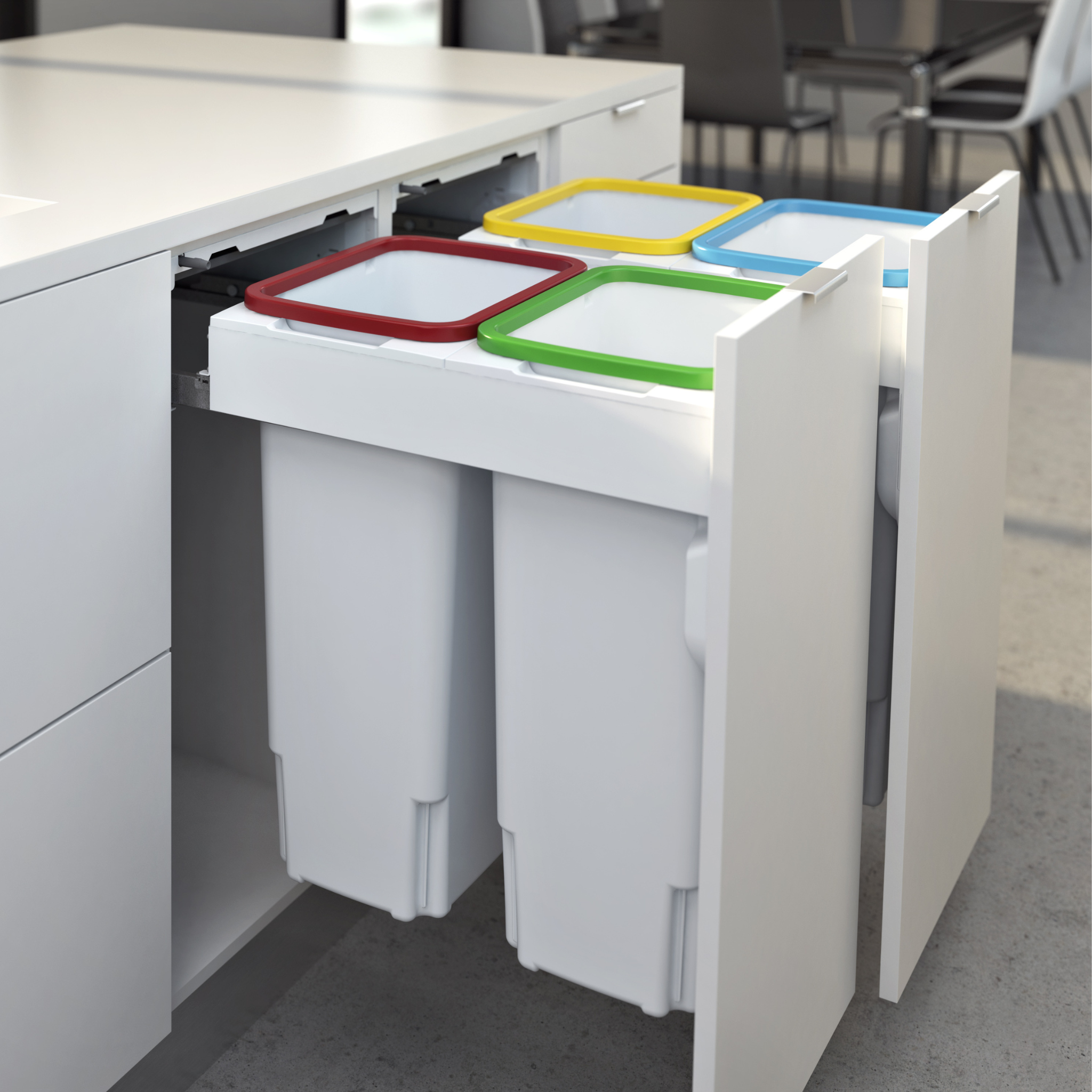 Hideaway Colored Liner Holders for Trash Cans - Discreet Waste Bin Accessories for Kitchen, Bathroom & Office Organization