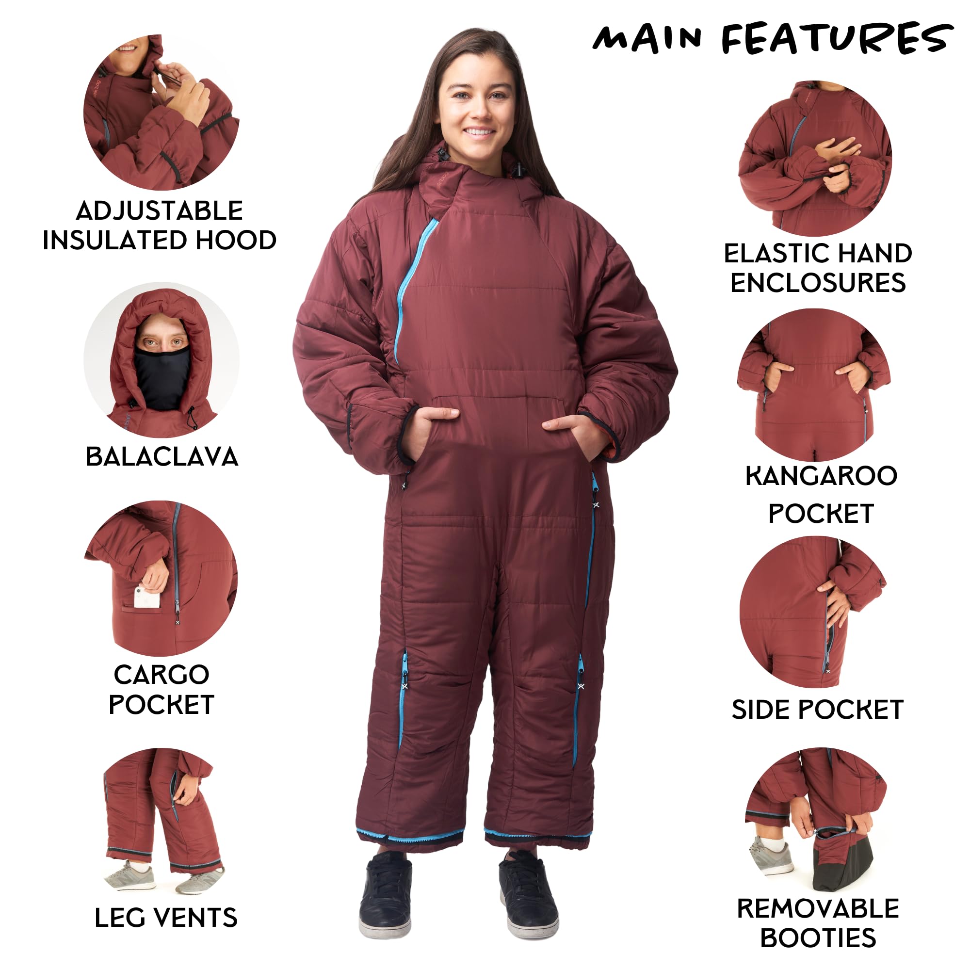 Selk'bag Original Wearable Sleeping Bag - Lightweight & Water-Resistant for Camping, Hiking, Backpacking - Indoor/Outdoor Sleeping Bag Suit - Perfect for Cold Weather Adventures & Cozy Home Lounging