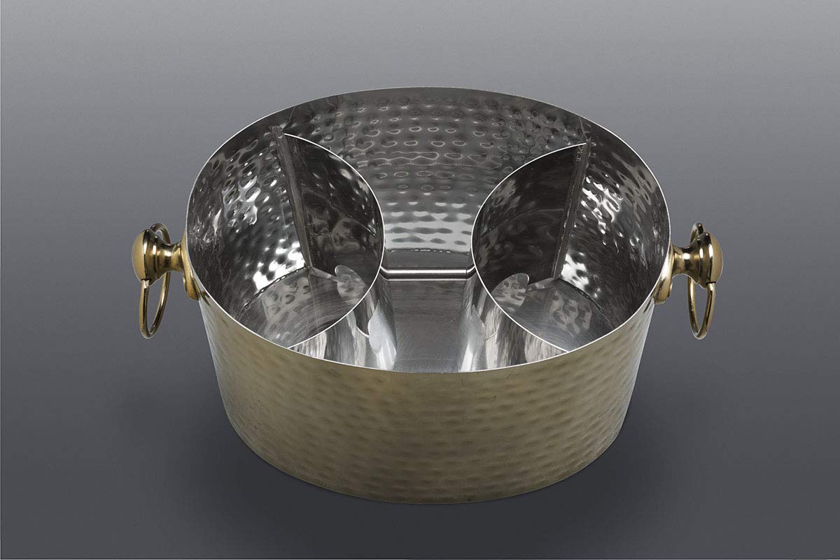 Premium 2-Bottle Wine Chiller Ice Bucket - Handcrafted Stainless Steel Wine Cooler for Champagne & White Wine | Patented No-Ice Contact Technology | Elegant Gold Finish | Perfect for Dinner Parties, Weddings & Outdoor Events