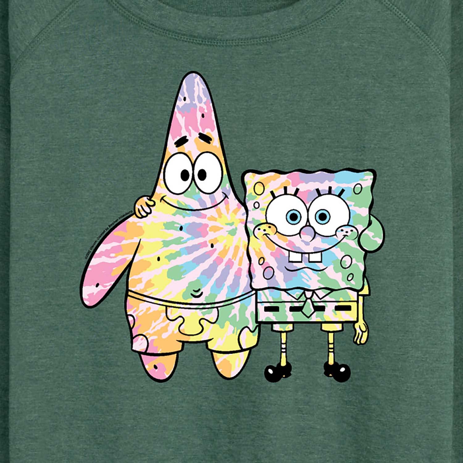 HYBRID APPAREL Women's SpongeBob SquarePants Tie Dye Pullover Hoodie - Soft Lightweight French Terry Sweatshirt with SpongeBob & Patrick Design - Perfect for Casual Wear, Lounge, and Fan Gifts