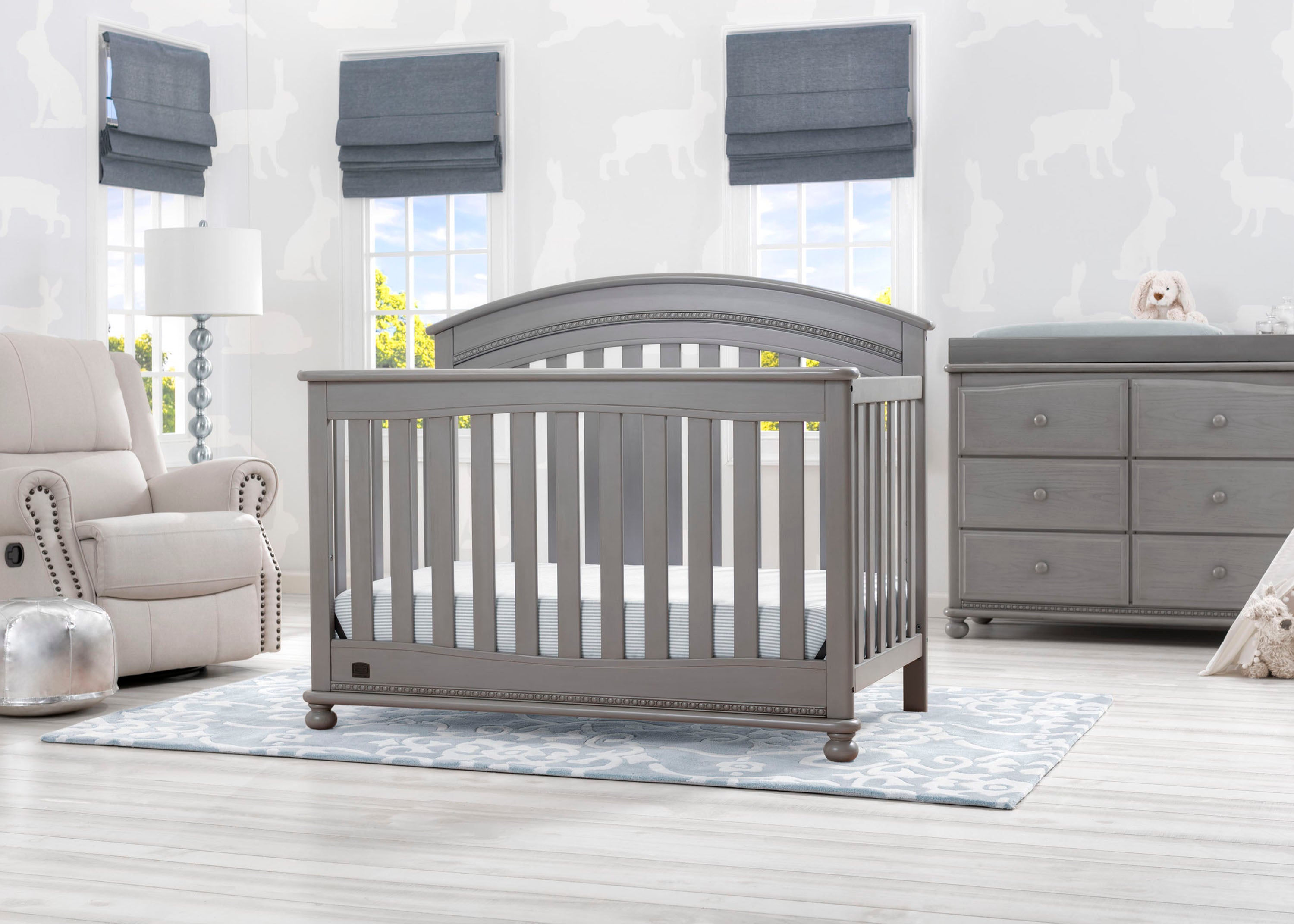 Aden 4-in-1 Convertible Baby Crib - Toddler Bed, Daybed & Full-Size Bed - Safe & Stylish Nursery Furniture for Newborns to Teens - Perfect for Small Spaces & Modern Nurseries