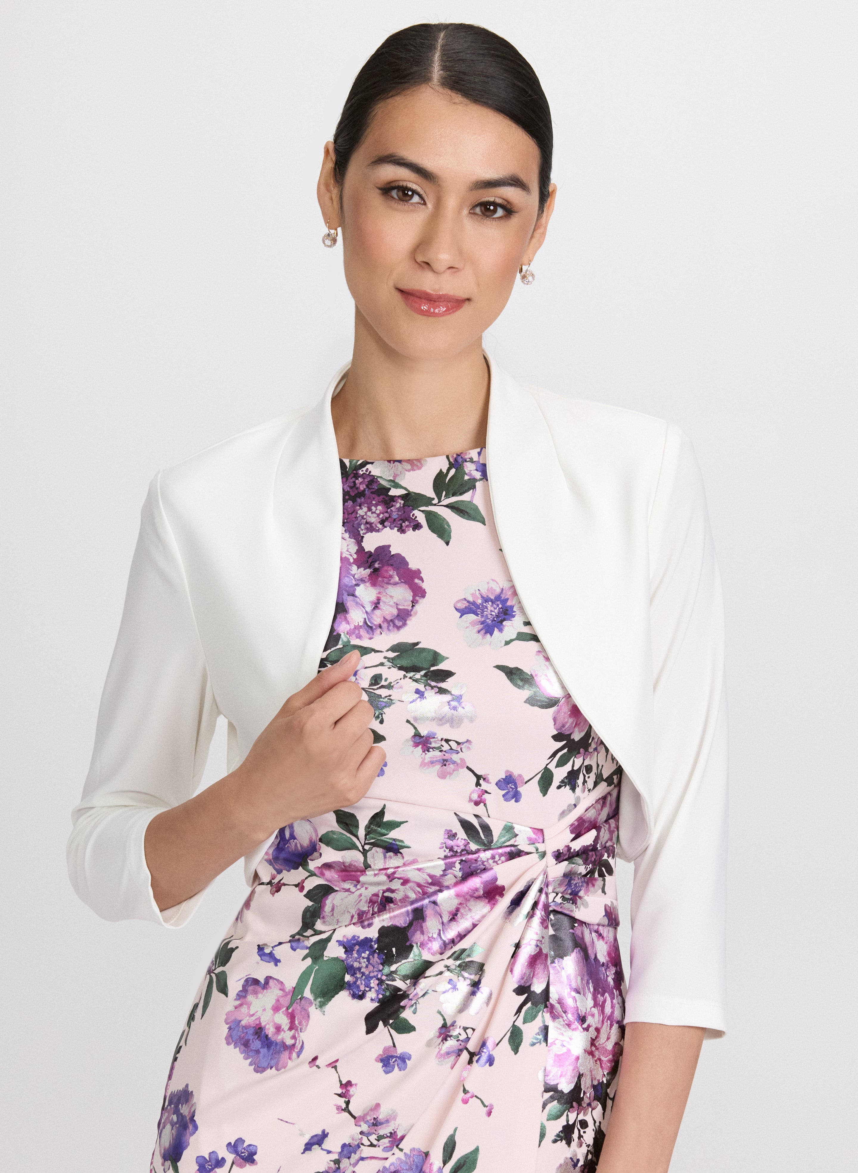 3/4 Sleeve Bolero Shirt for Women - Lightweight Lace Cover-Up Top - Perfect for Weddings, Parties & Office Wear