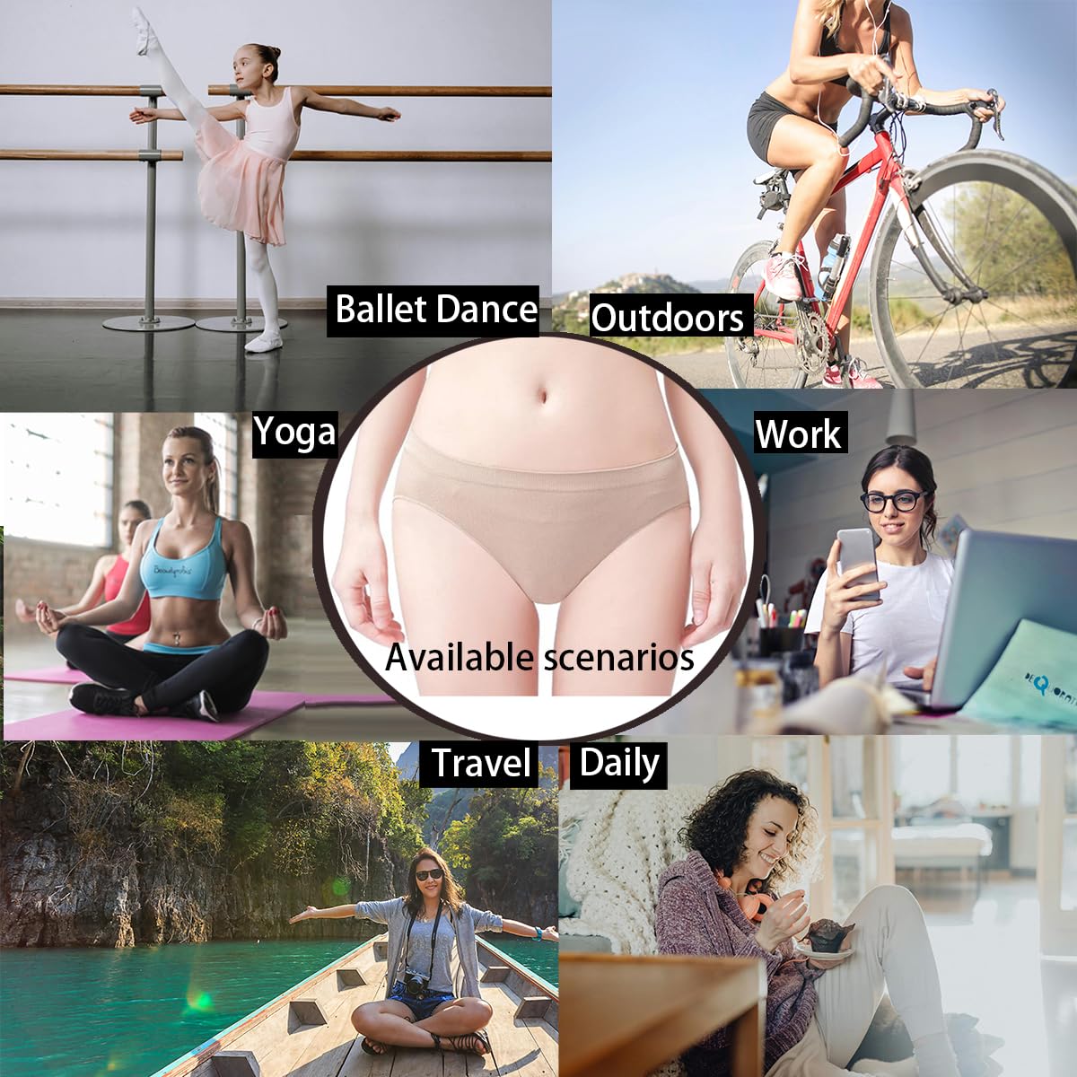 3-Pack Nude Ballet Dance Briefs for Toddler Girls & Women - Comfortable Underwear for Ballet, Dance Class & Everyday Wear