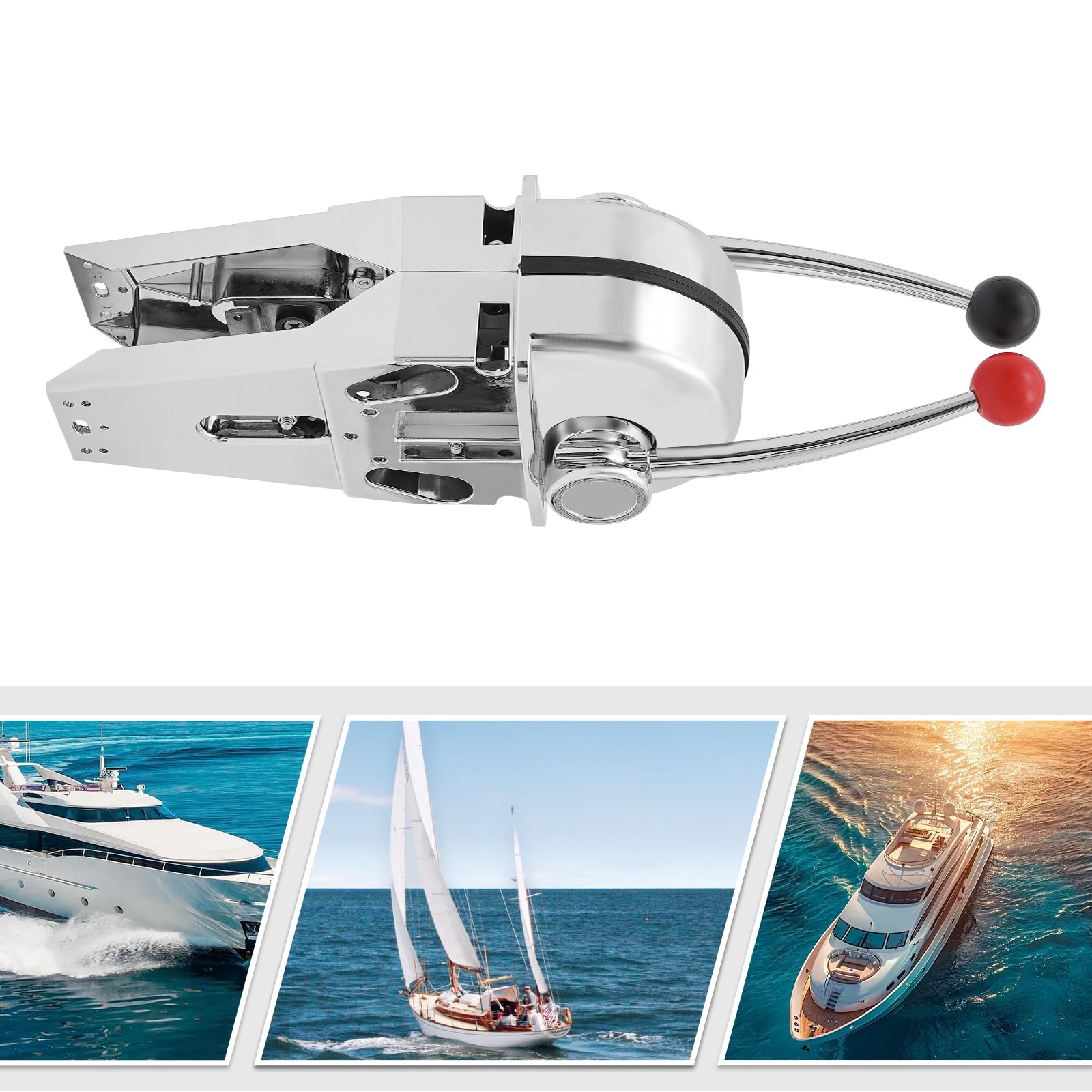 Premium Marine Twin Lever Throttle & Shift Control - Top Mount Boat Throttle Controller with Dual Handle for Smooth Acceleration & Gear Shifting | Perfect for Fishing Boats, Yachts & Speedboats