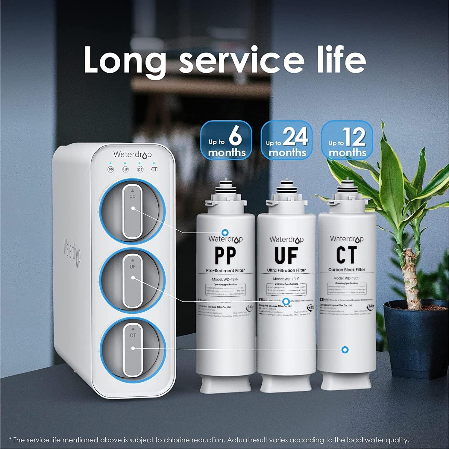 Waterdrop Undersink Replacement Water Filter Combo Pack - 2PP+CT+UF for Clean Drinking Water | Perfect for Kitchen Sink Filtration System