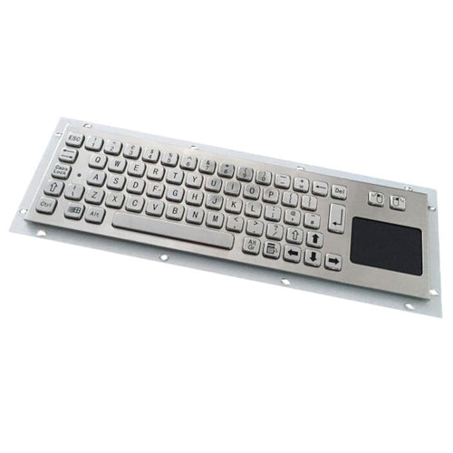 KBS PC NT Stainless Steel Panel Mount Keyboard with Integrated Touchpad - Industrial Control, Kiosk, and HMI Applications