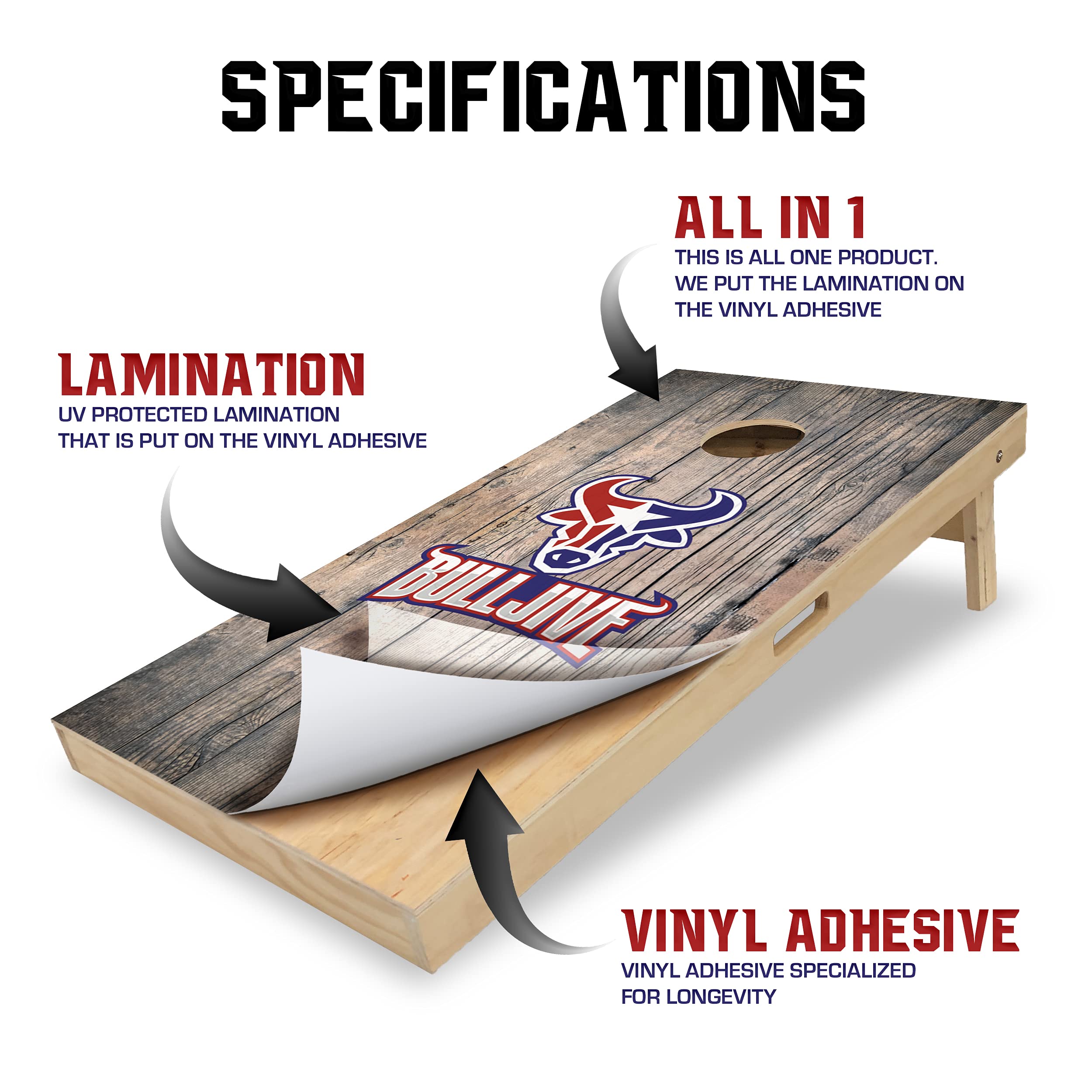 Premium Cornhole Board Wraps & Decals - 35+ Durable Laminated Vinyl Skins for Outdoor Bean Bag Toss Game - Perfect for Tailgating, Backyard Parties, and Family Gatherings