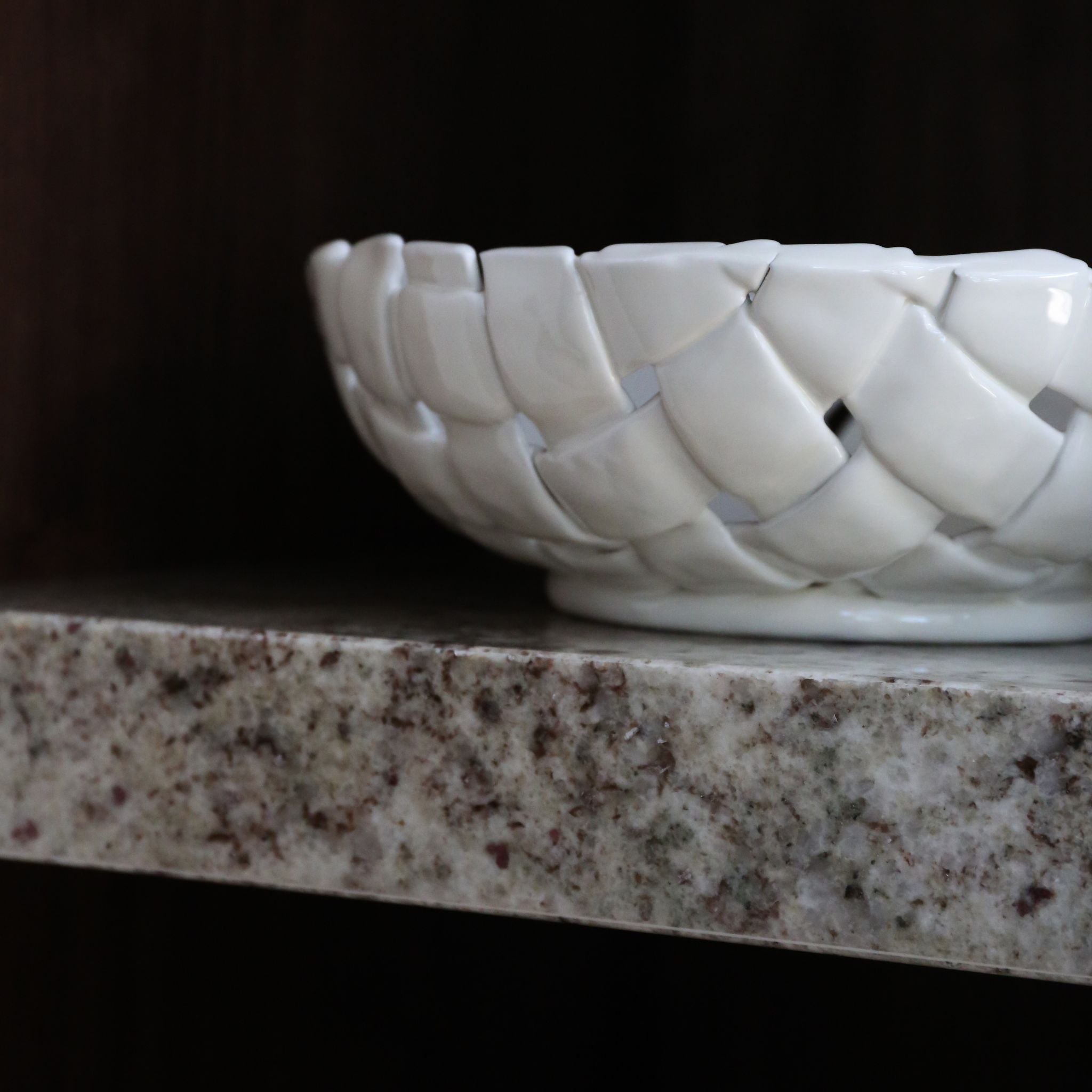 FERM LIVING Braided Ceramic Bowl - 30cm Off White | Handmade Decorative Serving Bowl for Dining, Kitchen & Home Decor
