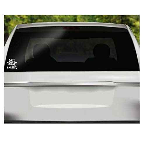 Not Today Carbs Vinyl Decal - White 4.3 x 4.5 Inch - Made in USA by Foxtail Decals - Waterproof Sticker for Car Windows, Laptops, Tablets, Water Bottles - Perfect for Keto Dieters, Gym Motivation & Office Decor