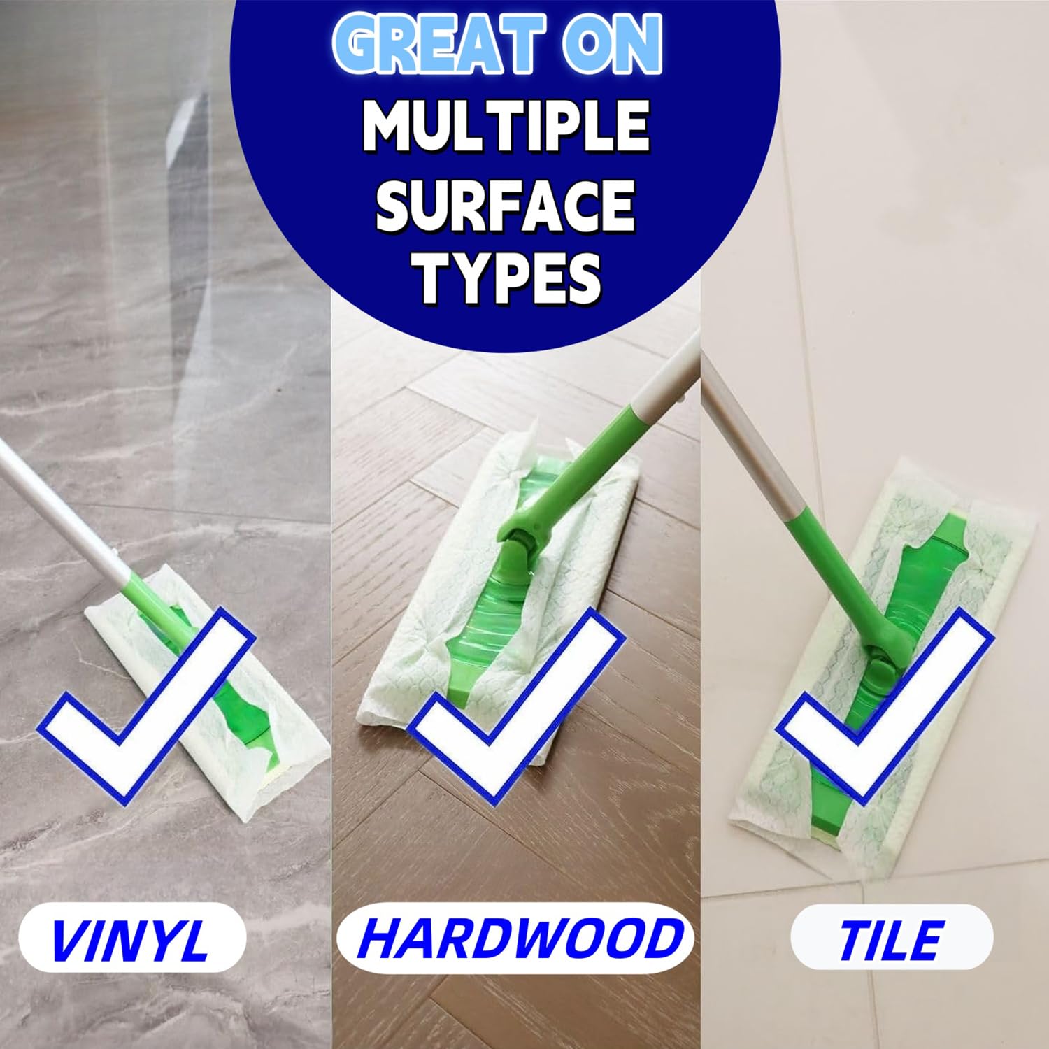 SUZZYVINE Dry Sweeping Cloths - 160 Count Disposable Dry Mop Refills for Swiffer Sweeper (7.87