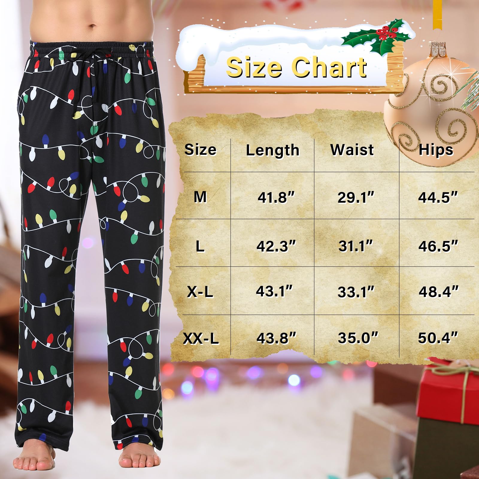 Men's Christmas Pajama Pants - Festive Holiday Sleepwear with Fun Ugly Print | Cozy Lounge Wear for Xmas Parties & Family Gatherings