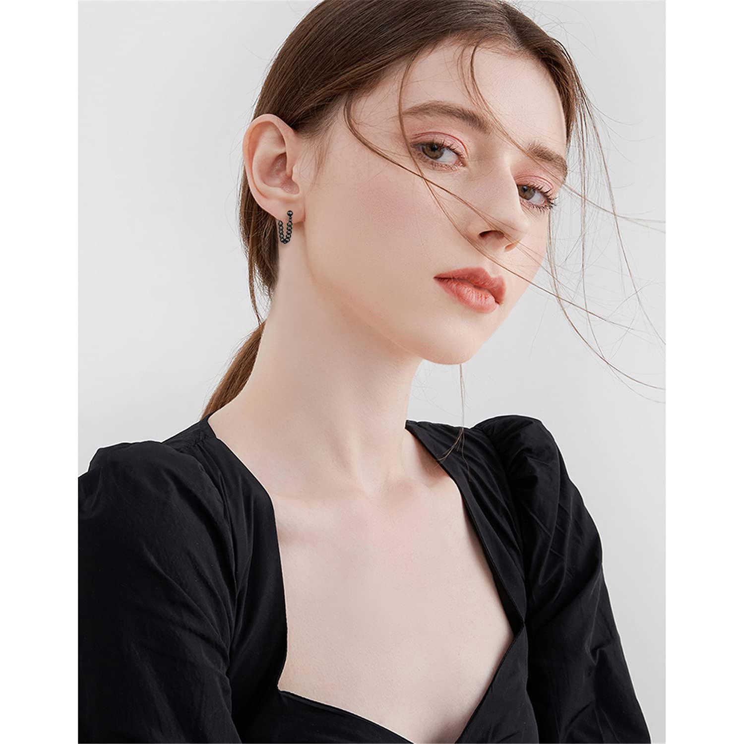 Unique Punk Chain Tassel Ball Stud Earrings - Silver Drop Dangle Earrings for Women & Men | Unisex Gothic Jewelry | Perfect for Concerts, Parties & Alternative Fashion