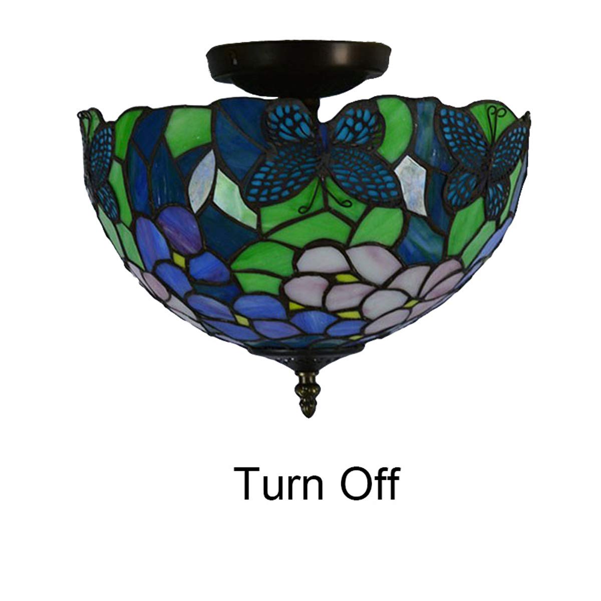 Vintage Tiffany Butterfly Ceiling Lamp - 12