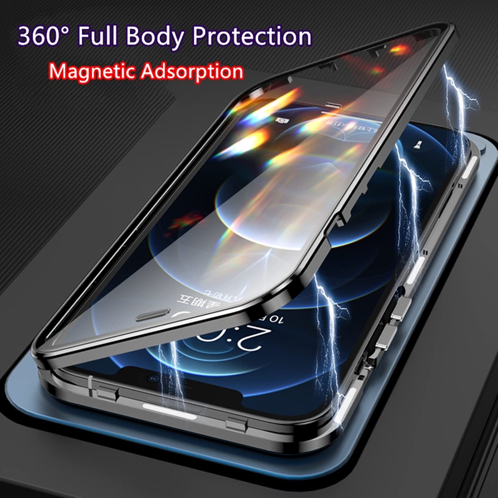 Jonwelsy iPhone 11 Pro Case - 360° Dual-Layer Protection with MagSafe Compatibility | Metal Bumper & Tempered Glass Front + Frosted PC Back Cover | Perfect for Work, Travel & Everyday Use (Blue, 5.8
