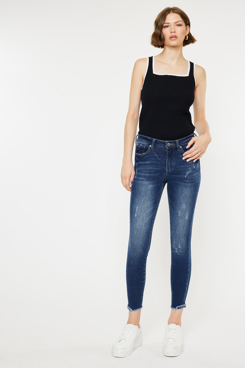 Landon Mid Rise Ankle Skinny Jeans for Women - Stretch Denim Pants, Slim Fit, Comfortable & Stylish - Perfect for Casual Wear, Office, and Date Nights