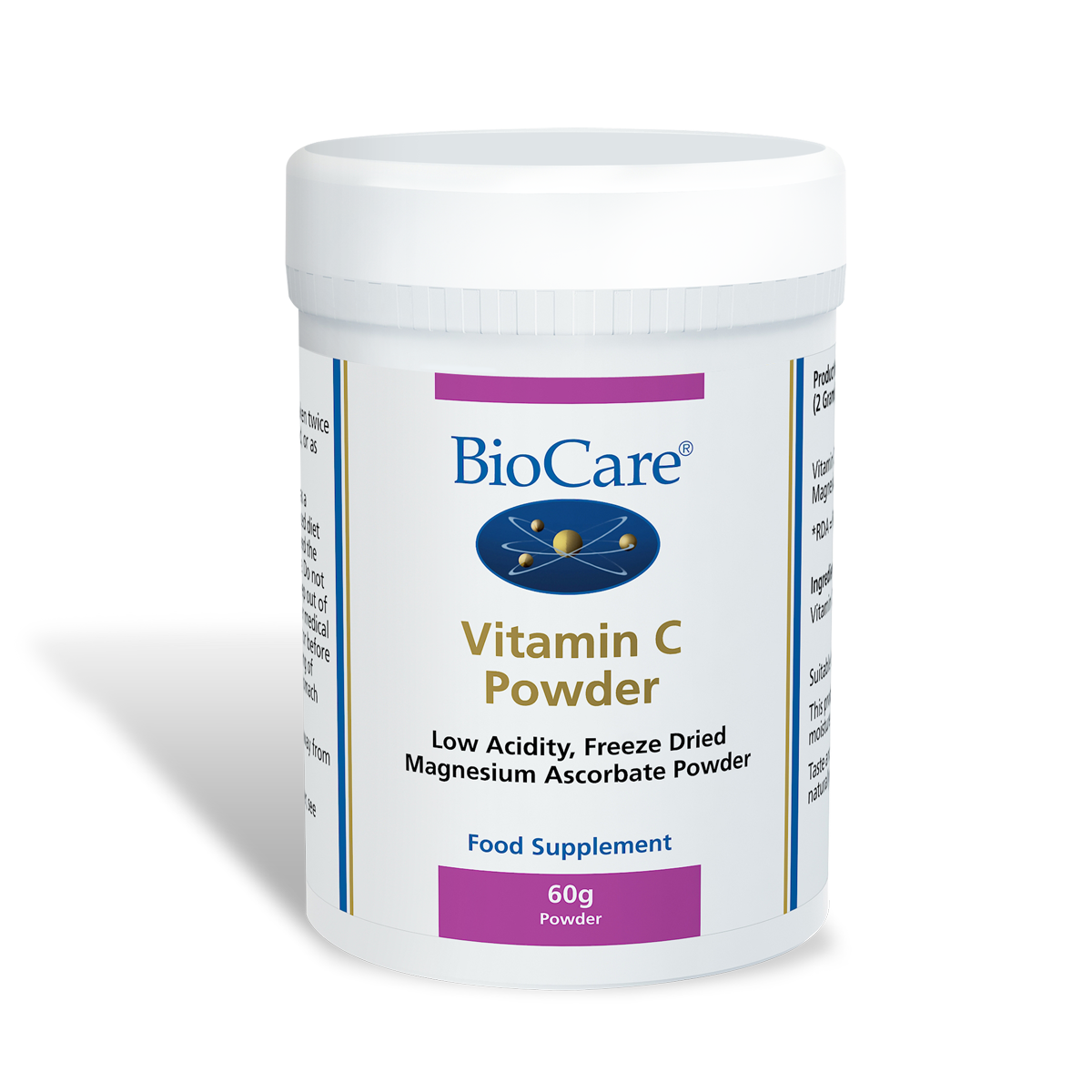 BioCare Vitamin C Powder 60g - Premium Immune Support Supplement for Adults & Kids - Antioxidant Boost for Skin Health & Energy - Perfect for Daily Wellness, Travel & Immune Defense
