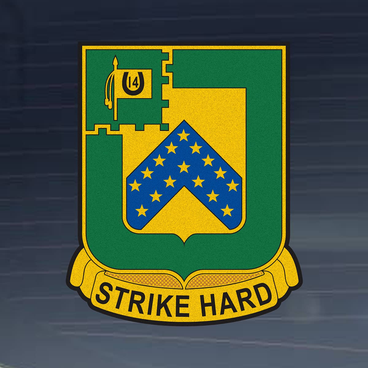 US Army 16th Cavalry Division DUI 4 Inch Reflective Vinyl Decal - Full Color Military Emblem Sticker for Cars, Laptops & Windows | Patriotic Gift for Veterans & Soldiers