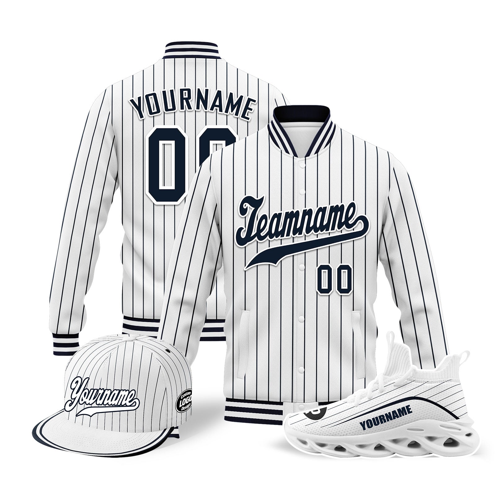 Custom Personalized Jacket, Shoes & Hat Combo Set for Men & Women - MaxSoul Fashion Outfit for Streetwear, Casual & Sports Activities