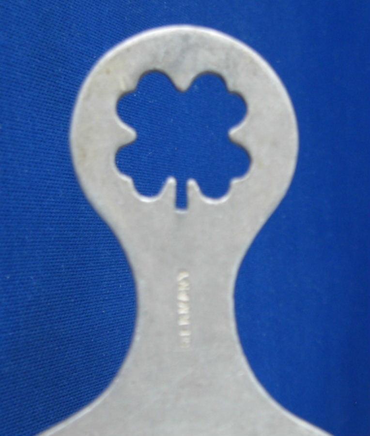Vintage 1930s Shamrock Handle 4-Leaf Clover German Tea Strainer - Pierced Aluminum Good Luck Charm for Tea Lovers | Perfect for Irish-Themed Parties, Tea Ceremonies & Collectible Display