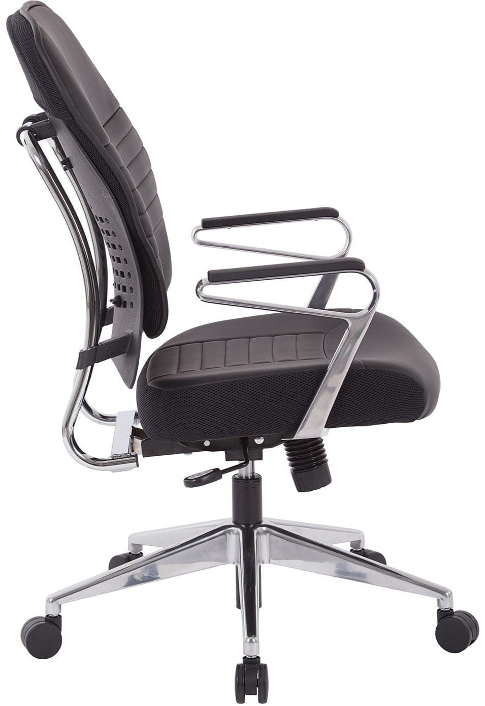 Office Star Black Bonded Leather Managers Chair - Ergonomic Executive Office Chair with Adjustable Height & Swivel - Perfect for Home & Business Workspaces [32 E33P91A7]