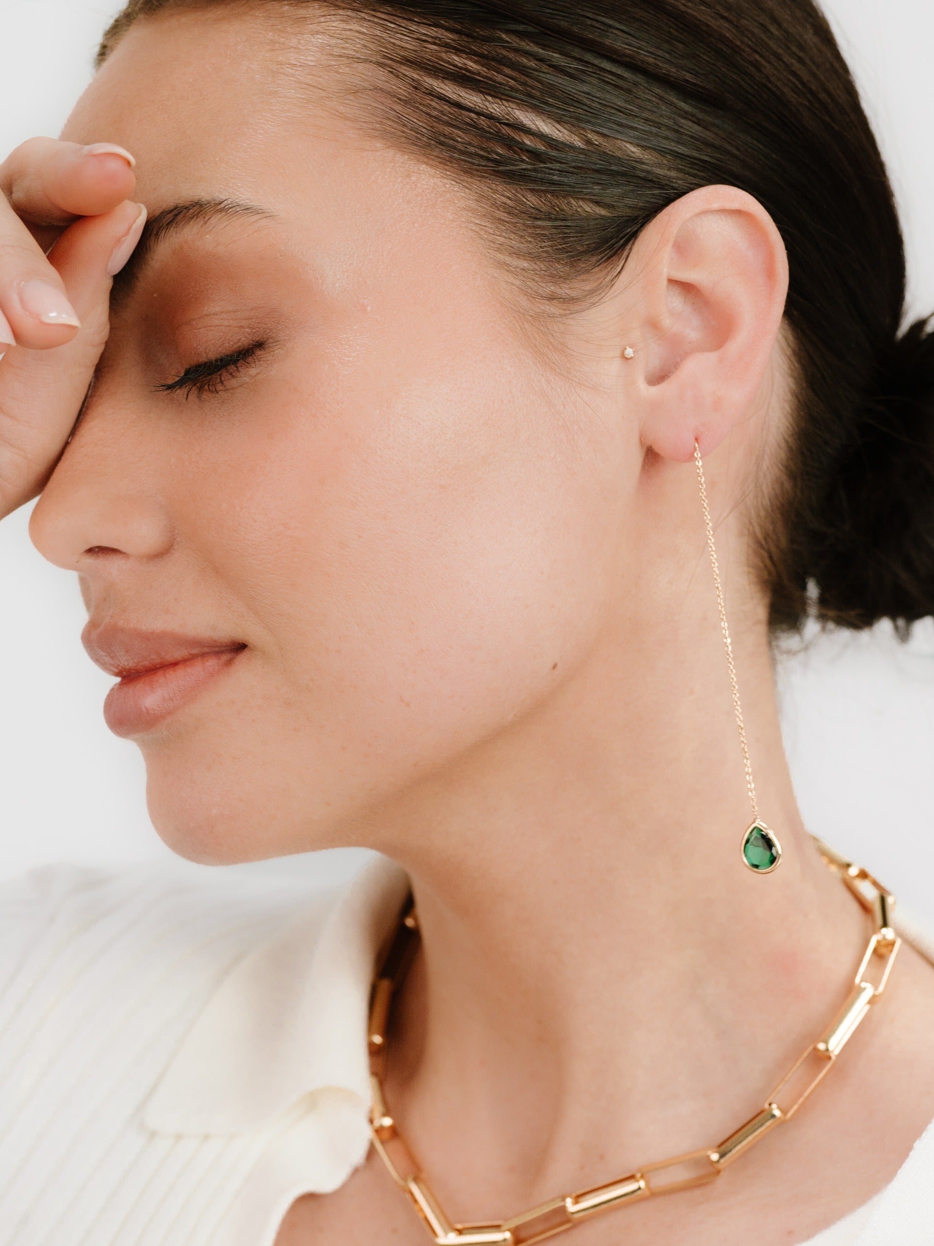Dainty Chain and Crystal Dangle Earrings for Women - Elegant Minimalist Jewelry for Everyday Wear, Parties & Special Occasions