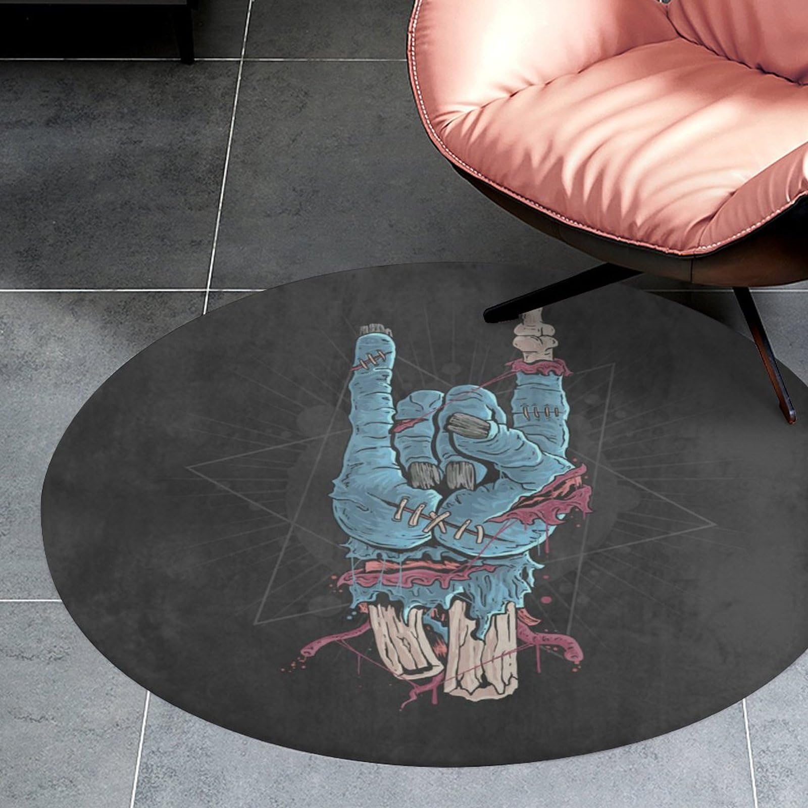 Scary Zombie Hand with Bones & Blood Print - Soft Non-Slip Kitchen Mat, Washable Bathroom Rug, Shower & Living Room Doormat - Perfect for Halloween Decor, Horror Theme Parties & Spooky Home Accessories