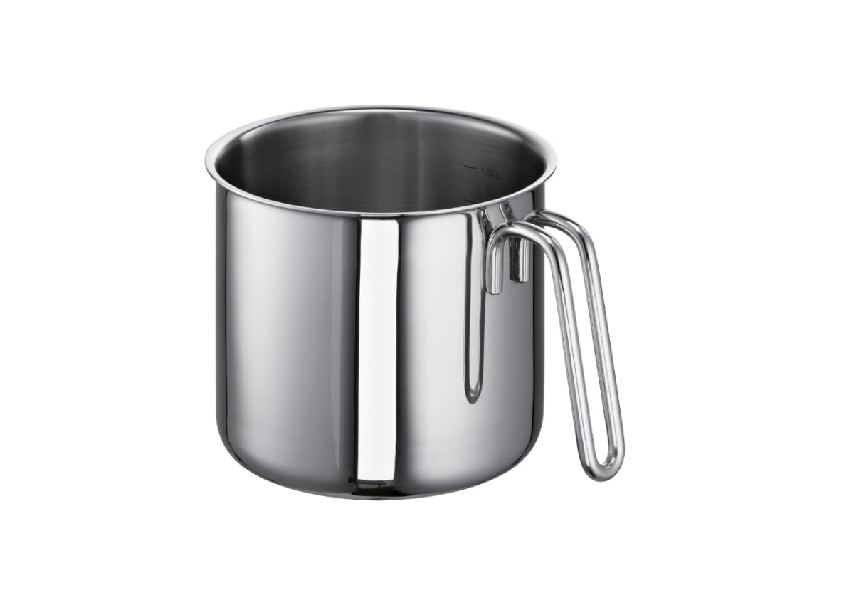 6326-14 i Romana Milk Pan 14 cm 1 Litre - Premium Stainless Steel Small Saucepan for Cooking, Boiling Milk, Heating Soup - Perfect for Kitchen, Camping & Small Space Cooking