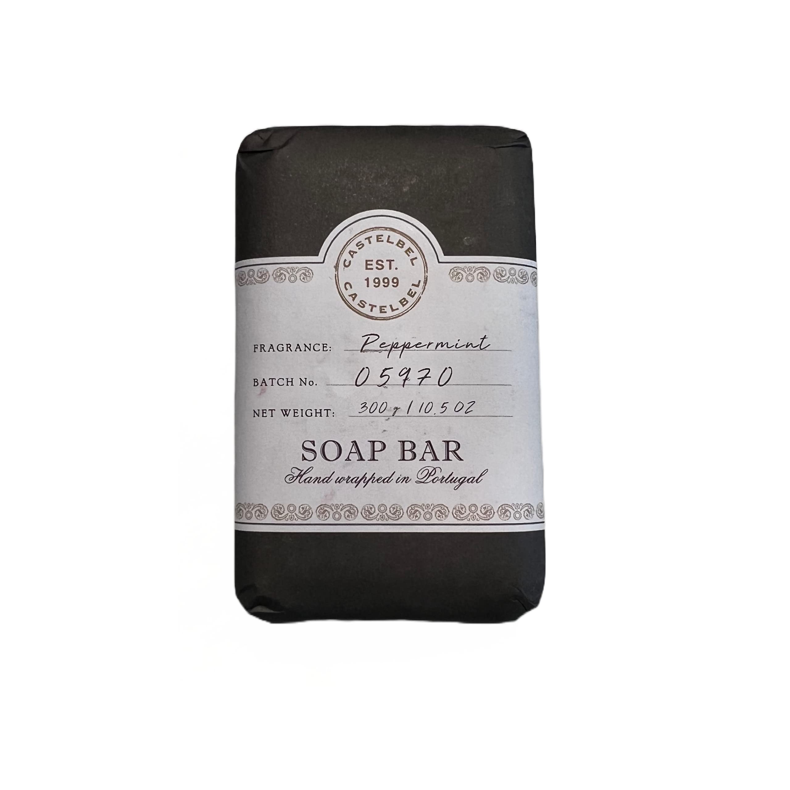 Castelbel Peppermint Hand Wrapped Soap Bar - Natural Moisturizing & Aromatherapy for Relaxing Bath & Spa at Home