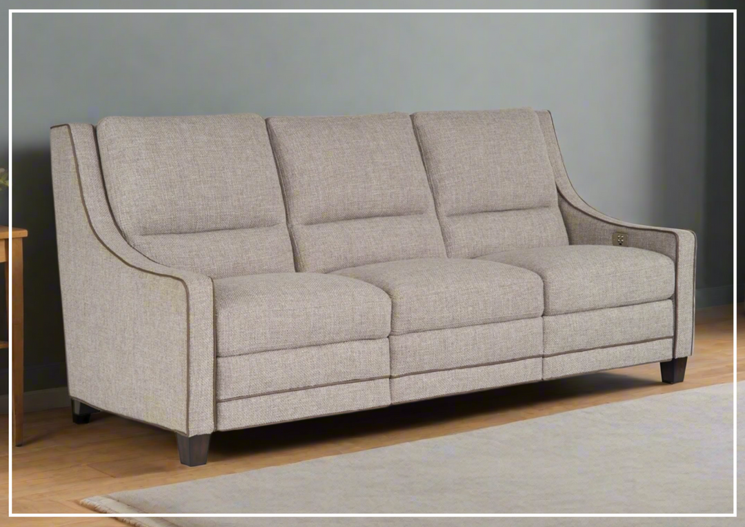 Kelce 3-Seater Power Reclining Sofa - Universal Furniture in Gray & Beige | Living Room Comfort for Movie Nights & Family Gatherings