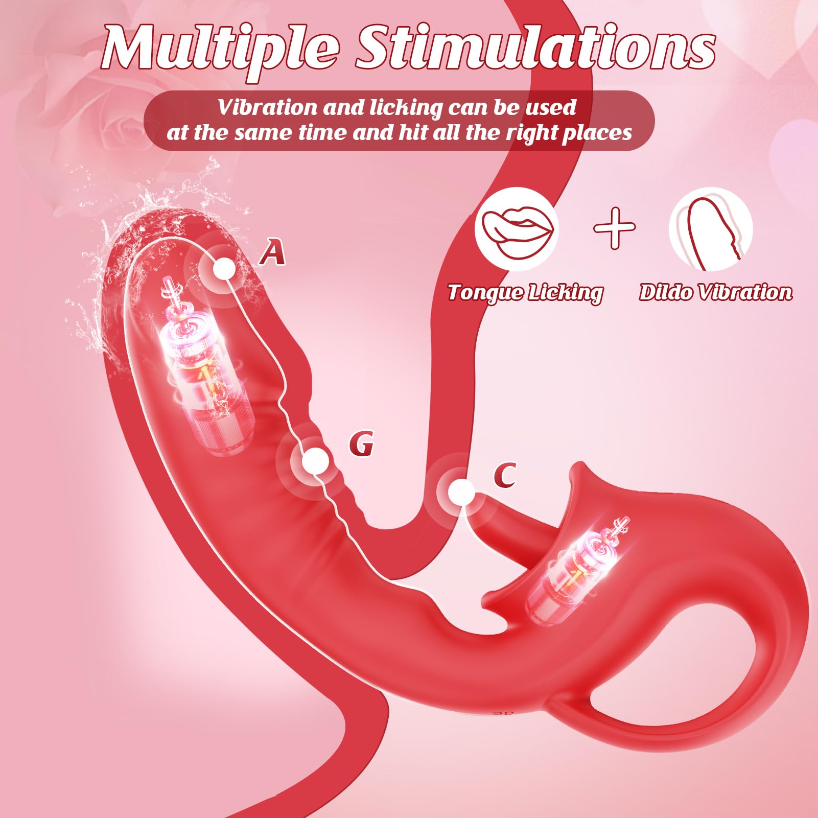 Realistic G Spot Vibrator with 10 Vibration Modes - Rechargeable Silicone Dildo for Women & Couples - Clitoral & Nipple Stimulation Sex Toy - Perfect for Solo Play, Partner Exploration & BDSM Scenes