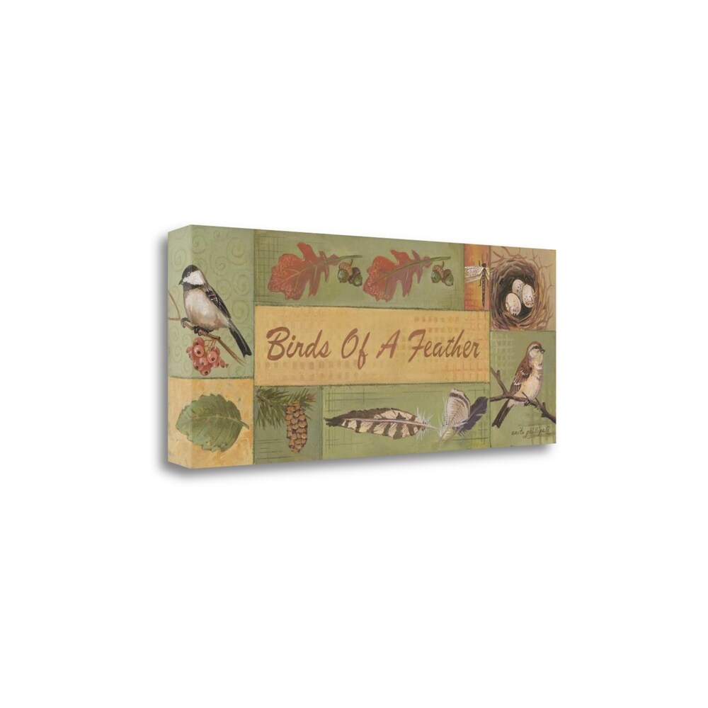 Birds Of A Feather By Anita Phillips - Premium Giclee Art Print on Gallery Wrapped Canvas, Handmade Wall Decor for Living Room, Bedroom & Office - Ready to Hang Frameless Artwork