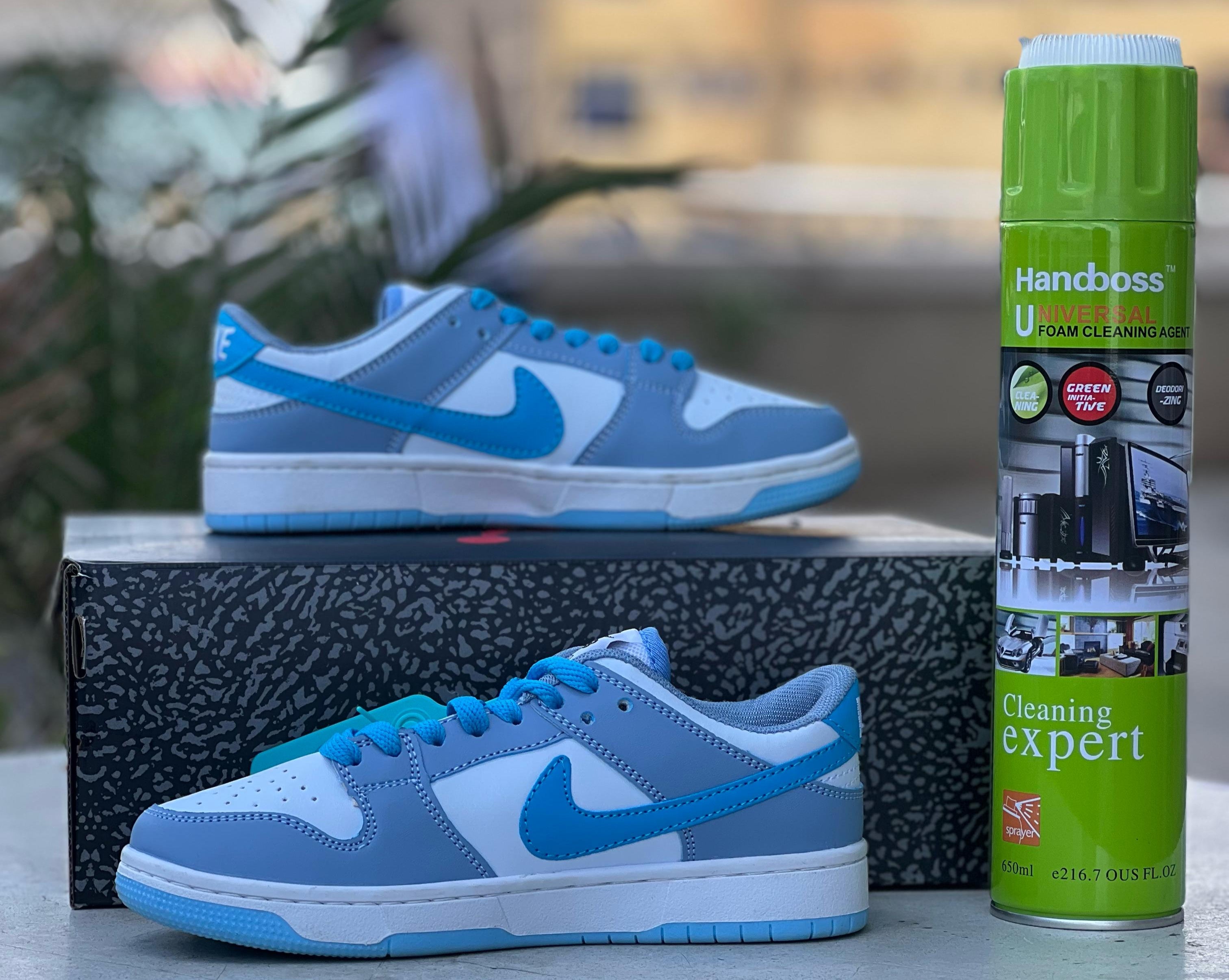 Nike Dunk Low Sneakers - White, Light Blue & Sky Blue - Men's/Women's Casual Shoes for Walking, Running & Streetwear Fashion