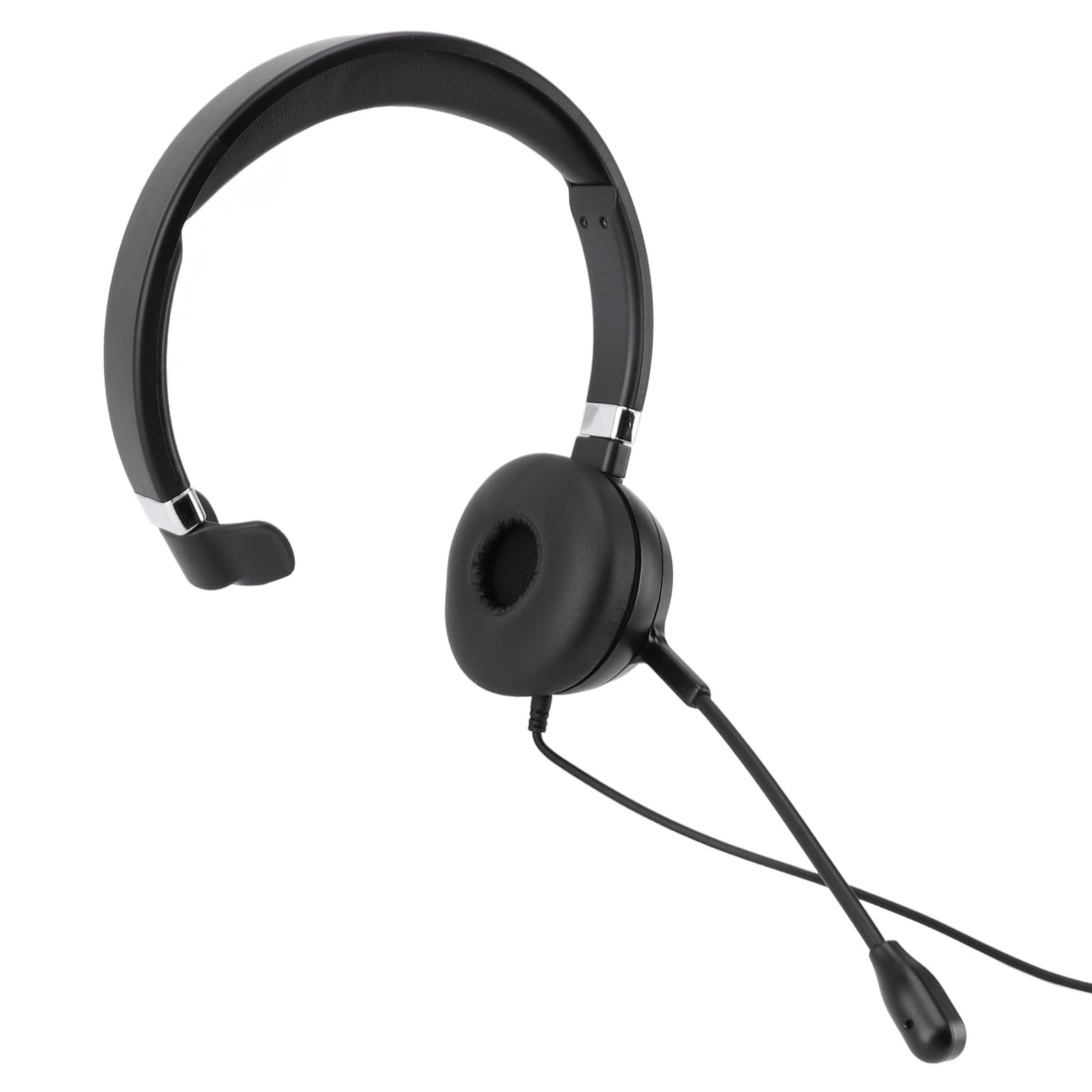 Noise Cancelling Monaural USB Wired Computer Headset with Microphone - USB/3.5mm/USB-C Compatible for Office Calls, Gaming & Remote Work