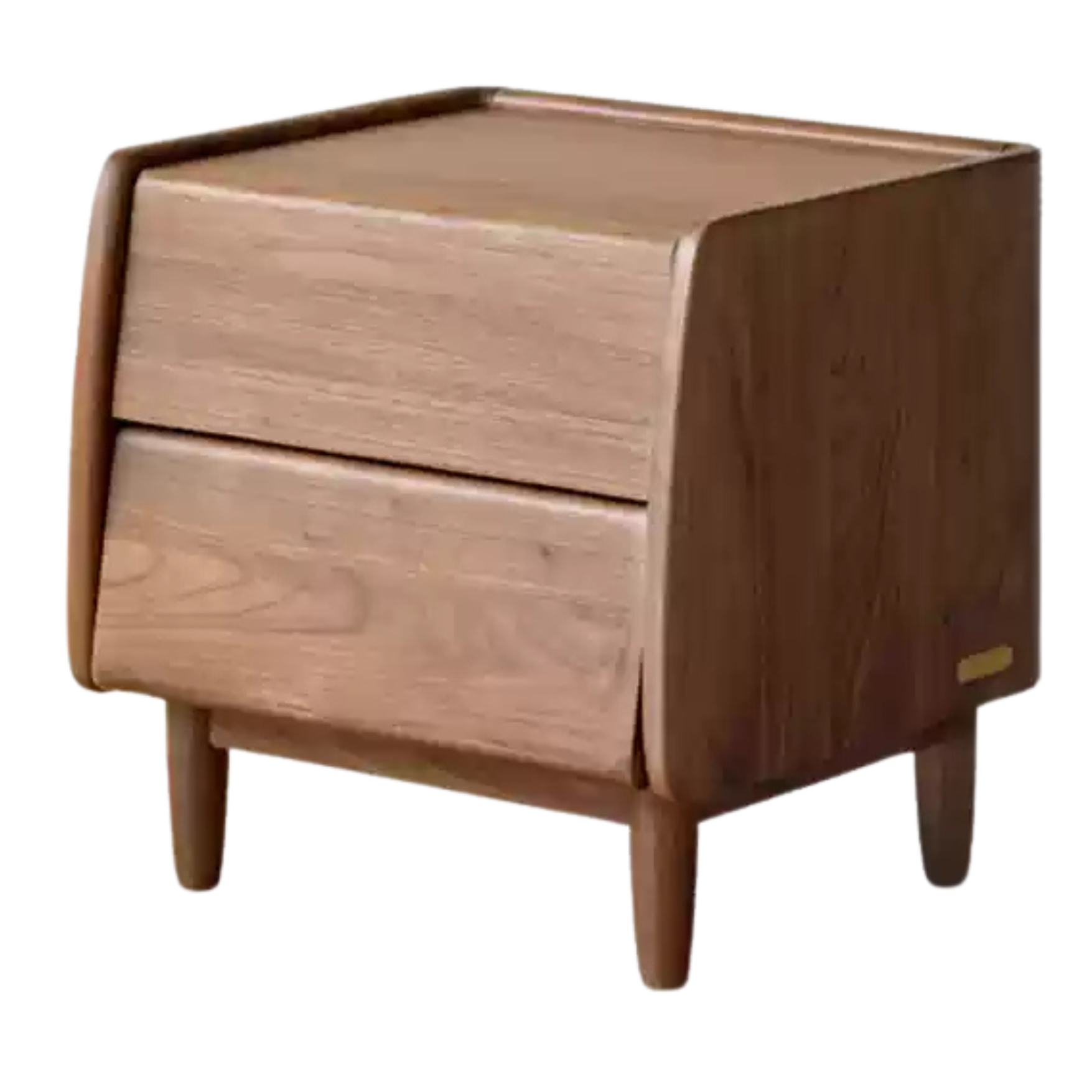 Solid Black Walnut Wood Nightstand - Small Bedside Table with Drawer for Bedroom, Living Room & Office - Natural Wood Furniture for Home Decor
