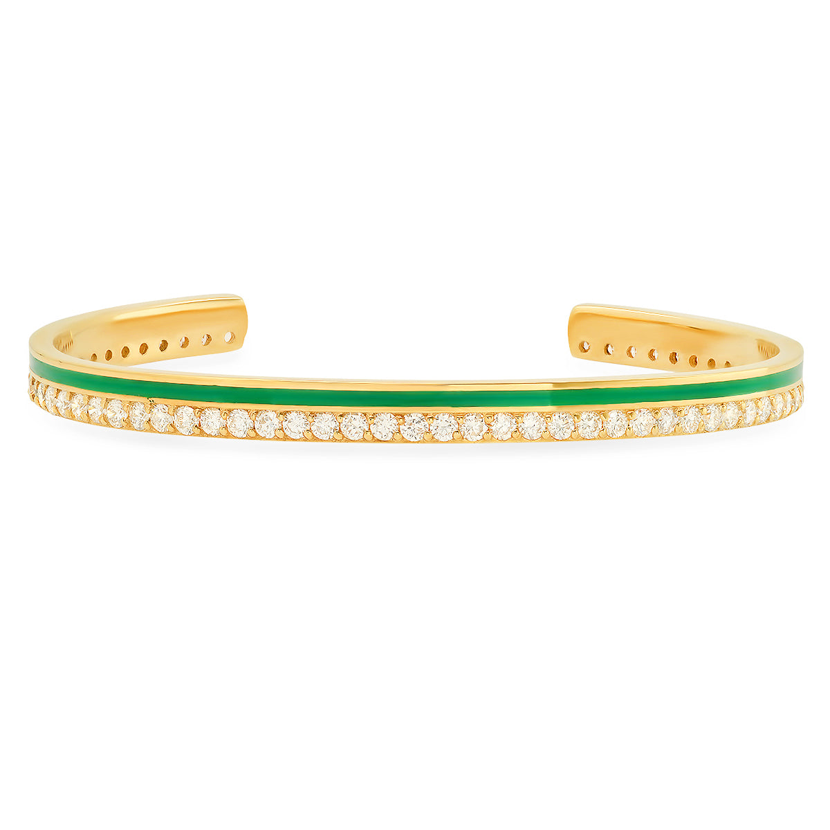 Diamond Enamel Cuff Bracelet for Women - Elegant Fashion Jewelry Gift for Birthday, Anniversary & Special Occasions | Perfect for Parties, Weddings & Date Nights