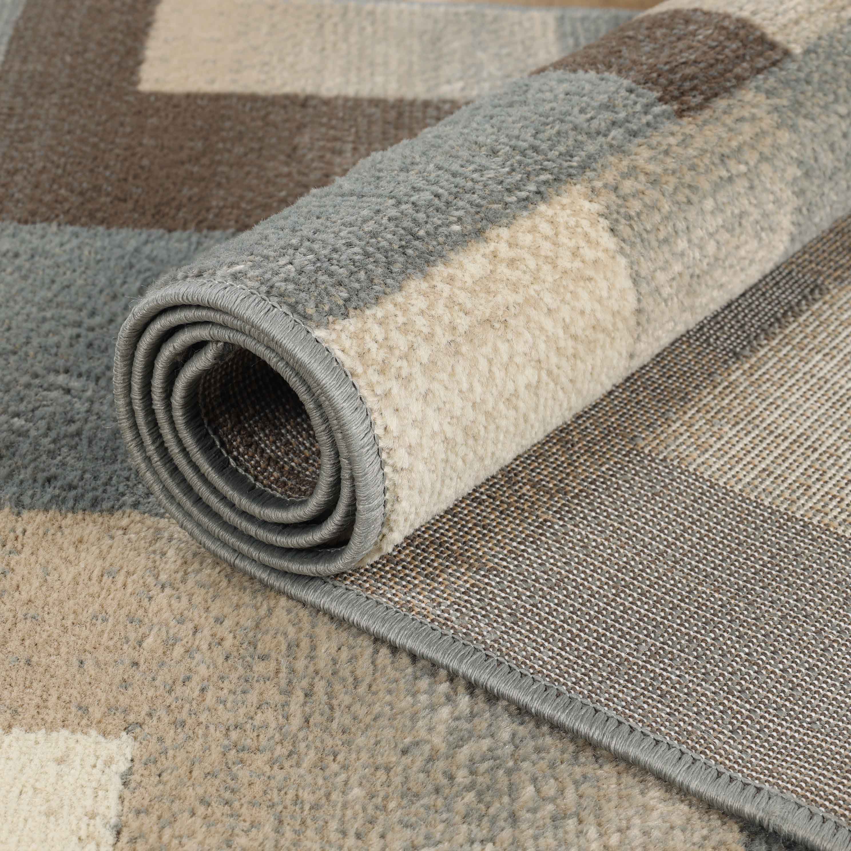 Clifton Modern Geometric Patchwork Area Rug or Runner Rug - Stylish Home Decor for Living Room, Bedroom & Office - Soft & Durable Floor Covering