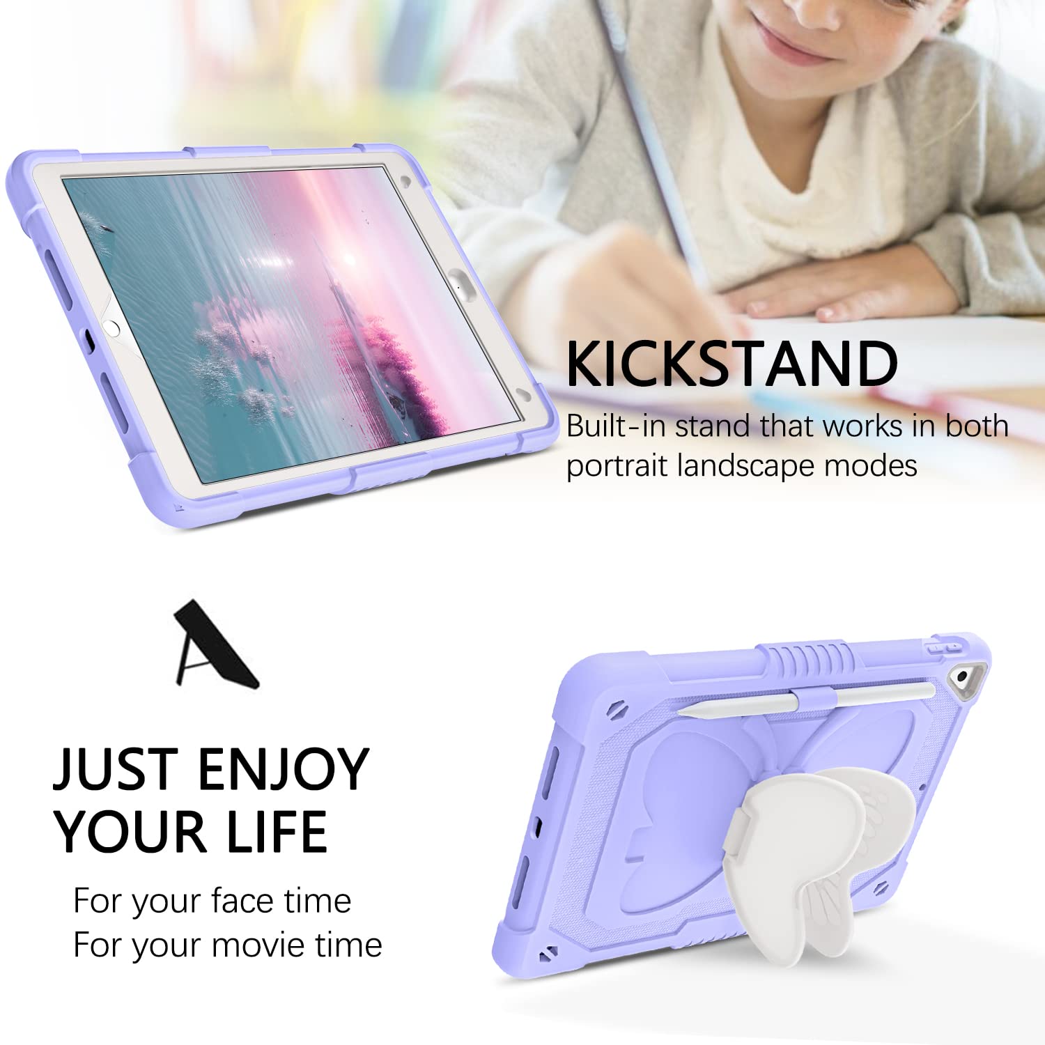 GUAGUA Shockproof Kids iPad Case - Compatible with iPad Air 2, iPad 5th/6th Gen (2017/2018) & iPad Pro 9.7