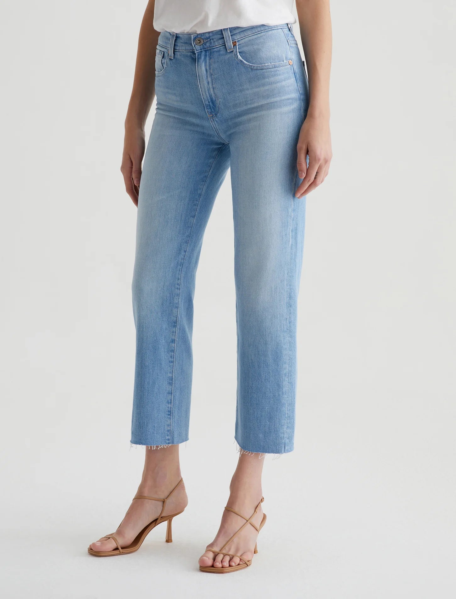 Brinley Mid Rise Straight Crop Jeans - Women's High Waisted Slim Fit Denim Pants for Casual Wear & Everyday Style | Dana Point Collection