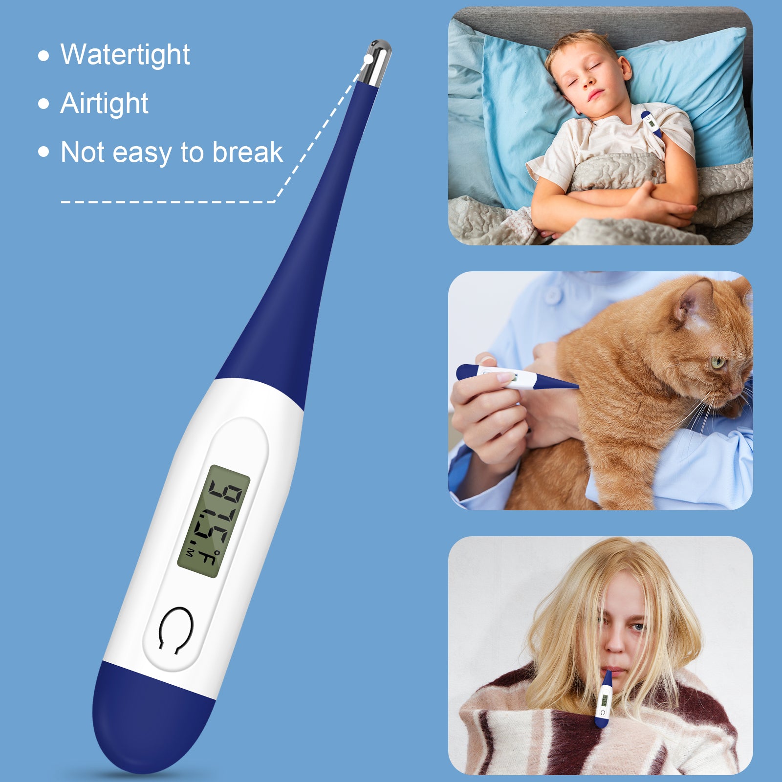 Fast & Accurate Digital Oral Thermometer for Adults & Kids - LPOW 10-Second Fever Thermometer - Perfect for Home, Travel, and Medical Use