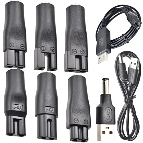 9-Pack 5V USB Power Cord Replacement Charger Adapter for Hair Clippers, Beard Trimmers, Shavers, Beauty Tools, Desk Lamps & Air Purifiers - Perfect for Home Grooming, Salon Use & Office Accessories