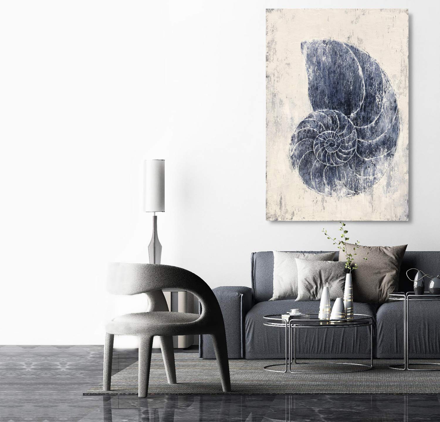Yihui Arts Large Canvas Wall Art - Modern Abstract Coastal Painting for Bedroom Decor, Living Room & Office Wall Decor | Perfect for Coastal, Boho & Contemporary Home Decoration