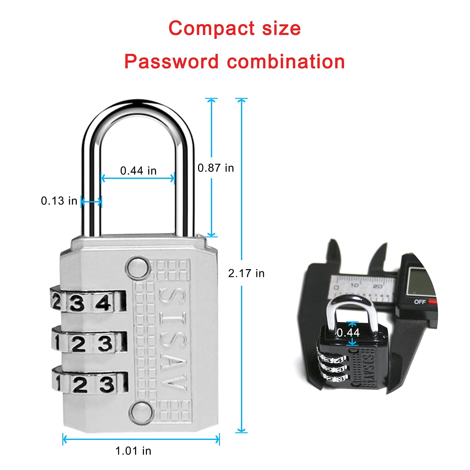 5-Pack 3-Digit Combination Padlock - Keyless Resettable Locks with Easy-Read Dials for School, Gym, Locker, Luggage, Fence, Gate & Toolbox (5 Color Options) - Secure Your Belongings at Home, Work or Travel