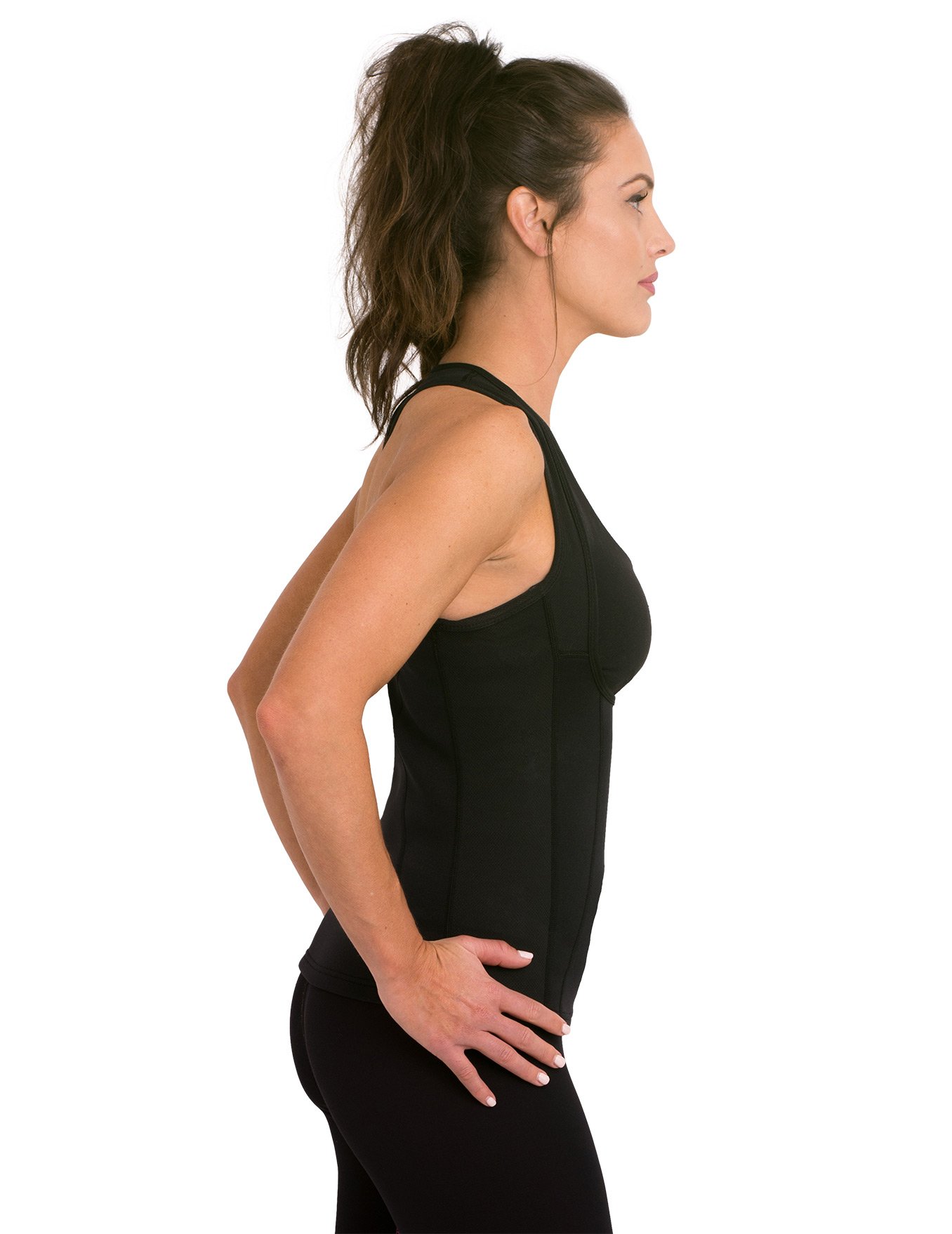 Delfin Spa Women's Heat Maximizing Underbust Racerback Workout Tank Top - Petite to Plus Size for Yoga, Gym & Running