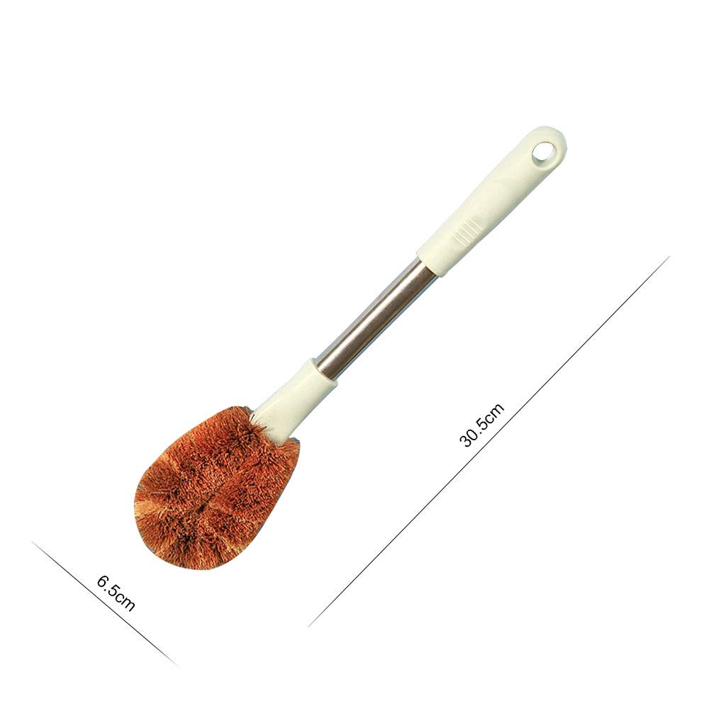 Eco-Friendly Natural Coconut Fiber Dish Scrub Brush - Set of 2 for Kitchen Cleaning, Pots & Pans Scouring - Biodegradable Household Cleaning Brush for Sustainable Home