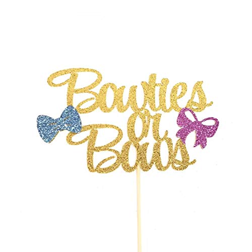 Bowties or Bows Cake Topper - Elegant Gender Reveal Party Decor for Baby Shower, It's a Boy or Girl Celebration - Perfect for Birthday Cakes, Cupcakes & Dessert Table Displays