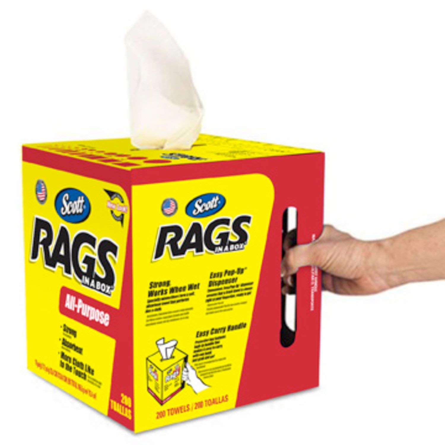 Scott 75260 White Rags in a Box - 2 Boxes (200 Towels per Box) | Premium Cleaning Cloths for Home, Kitchen, Garage & Workshop Use