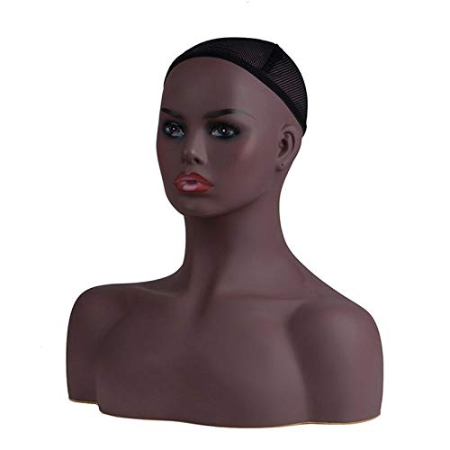 Realistic PVC Female Mannequin Head with Wig - Fashion Display Stand for Jewelry, Hats, Glasses & Headphones | Perfect for Boutiques, Salons & Retail Stores