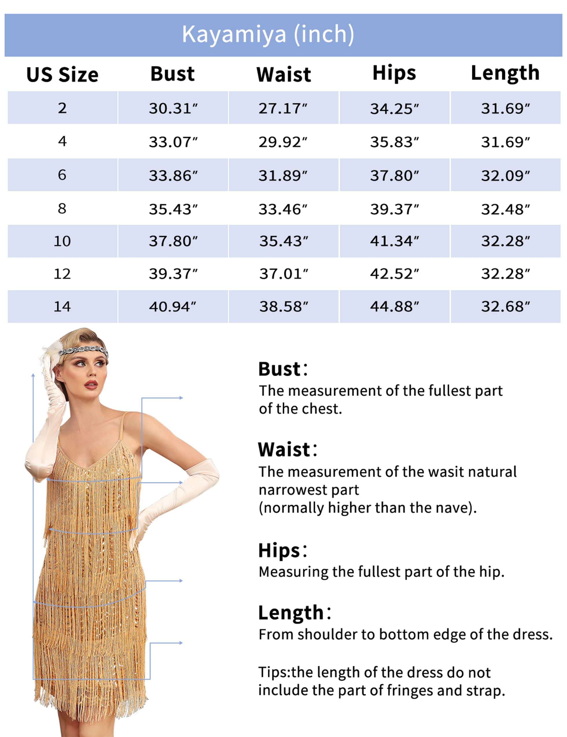 Kayamiya 1920s Flapper Dress for Women - Fringe Sequin Gatsby Party Dress with V Neck & Spaghetti Straps | Roaring 20s Costume for Halloween, Themed Parties & Vintage Events