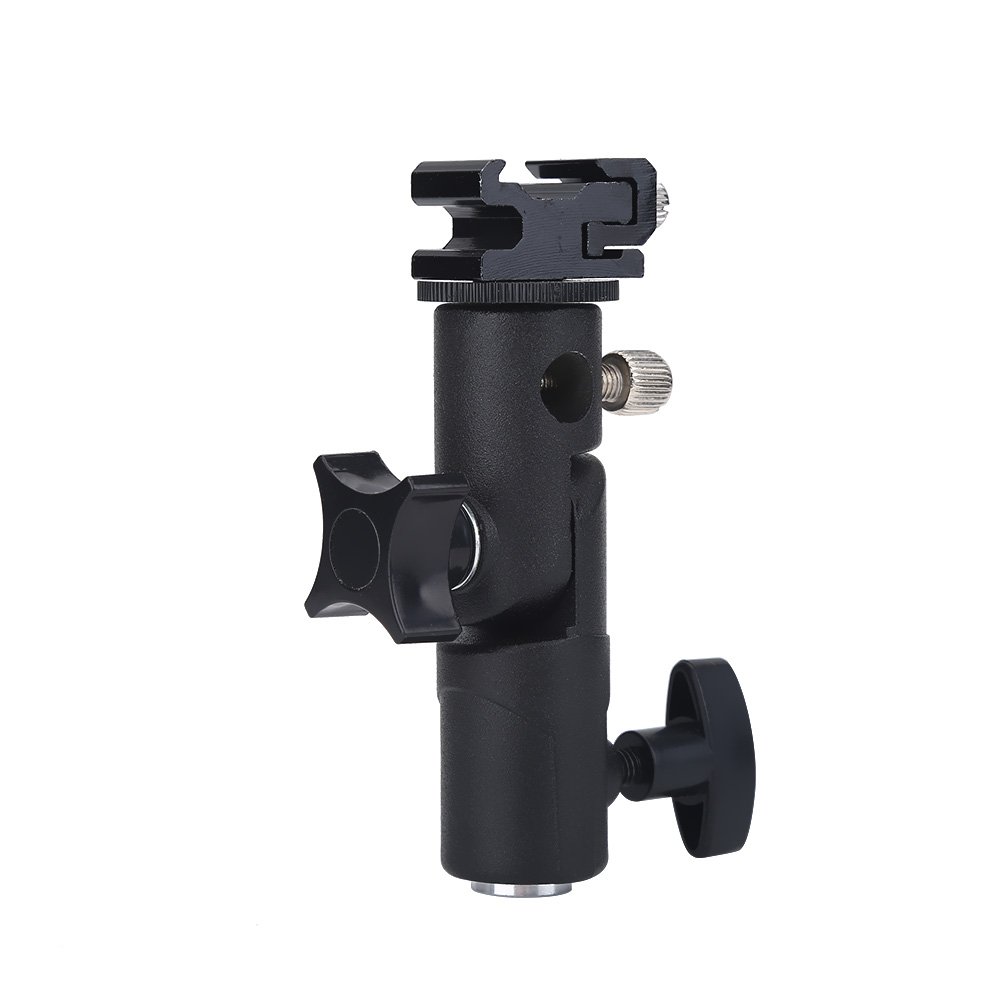 Professional Aluminum Alloy Camera Flash Bracket - Adjustable Flash Mount Stand with Umbrella Holder Adapter for DSLR Photography, Studio Lighting & Outdoor Shooting
